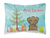 Caroline's Treasures Christmas Tree and Dog Canvas Fabric Decorative Pillow, Canvas Material, 12x16 Inches