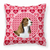 Hearts Love and Valentine's Day Dog Portrait Fabric Decorative Pillow - 638508359872