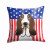 Carolines Treasures Inc USA Design with Dog Fabric Pillow, 14x14 Inches, Elegant Polyester Cushion