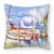 Carolines Treasures Sailboats Painting Fabric Decorative Pillow, 14x14 Inches, Polyester, vibrant, comfy