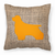Carolines Treasures Dog Silhouette Burlap Fabric Decorative Pillow, 14x14 Inches, Polyester, Cozy Decorative Pillow
