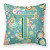 Carolines Treasures Monogram Letter Circle Alphabet Fabric Decorative Pillow, 14x14 Inches, Durable Colors