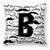 Carolines Treasures Monogram Letter Moustache Fabric Decorative Pillow, 14 Inches