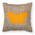 Carolines Treasures Butterfly Burlap Fabric Decorative Pillow, Blue-Orange, 18x18 Inches Soft Couch Cushion