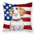 Patriotic With Dog Fabric Decorative Pillow - 652259221622