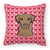 Dog With XOXO Hearts Fabric Decorative Pillow - 638508676863
