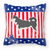 USA Patriotic With Dog Fabric Decorative Pillow - 638508514639
