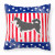 USA Patriotic With Dog Fabric Decorative Pillow - 638508514639