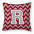 Monogram Letter Chevron Fabric Decorative Pillow - 638508316868