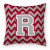 Monogram Letter Chevron Fabric Decorative Pillow - 638508316868