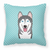 Carolines Treasures Dog Face Checkerboard Design Fabric Decorative Pillow, 14x14 Inches, Polyester, decorative, soft