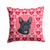 Hearts Love and Valentine's Day Dog Portrait Fabric Decorative Pillow - 638508359728