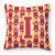 Carolines Treasures Monogram Letter Football Decorative Cushion, 14x14 Inches, Comfortable Polyester Material