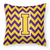 Caroline's Treasures Monogram Letter Chevron Fabric Decorative Pillow, Chevron Design, 14x14 Inches Accent Cushion