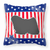 USA Patriotic With Dog Fabric Decorative Pillow - 638508514462