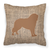Carolines Treasures Dog Silhouette Burlap Fabric Decorative Pillow, Burlap, 14x14 Inches  Comfort Sofa Cushion
