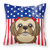 Carolines Treasures USA Design with Dog Fabric Decorative Pillow, 14x14 Inches, Cozy Throw Cushion