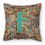 Carolines Treasures Monogram Letter Retro Tribal Alphabet Fabric Decorative Pillow, Stylish Handmade
