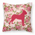 Carolines Treasures Dog Silhouette Shabby Chic Roses Fabric Decorative Pillow, Pink, 14x14 Inches 
