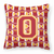 Caroline's Treasures Monogram Letter Football Fabric Decorative Pillow, 14x14 Inches 