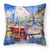 Carolines Treasures Sailboats Painting Fabric Decorative Pillow, 14x14 Inches, Polyester, bright, comfy