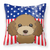 Carolines Treasures USA Design with Dog Fabric Decorative Pillow, 14x14 Inches          