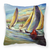 Carolines Treasures Sailboats Painting Fabric Decorative Pillow, 14x14 Inches, Polyester, cheerful, vibrant