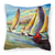 Carolines Treasures Sailboats Painting Fabric Decorative Pillow, 14x14 Inches, Polyester, cheerful, vibrant