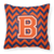 Carolines Treasures Monogram Letter Chevron Fabric Decorative Pillow, 14x14 Inches, Polyester        