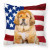 Patriotic With Dog Fabric Decorative Pillow - 652259221974