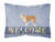 Welcome Dog Art Canvas Fabric Decorative Pillow - 638508702586