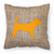 Carolines Treasures, Inc Dog Silhouette Burlap Fabric Decorative Pillow, Blue-Orange, 14x14 Inches, Cozy Decorative Pillow