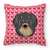 Dog With XOXO Hearts Fabric Decorative Pillow - 638508676658