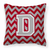 Carolines Treasures, Inc Monogram Letter Chevron Fabric Decorative Pillow, 14x14 Inches, Water Resistant 