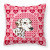 Hearts Love and Valentine's Day Dog Portrait Fabric Decorative Pillow - 638508359445