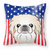 Carolines Treasures USA Design with Dog Fabric Pillow, 14x14 Inches, Comfortable Polyester Throw
