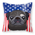 USA Design with Dog Fabric Decorative Pillow - 638508244970