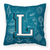 Monogram Letter Sea Doodles Alphabet Fabric Decorative Pillow - 615872978946