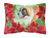 Poinsettas Dog Art Canvas Fabric Decorative Pillow - 652259193141