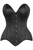 Top Drawer Black Satin Steel Boned Overbust Corset - 840389606963