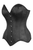Top Drawer Black Satin Steel Boned Overbust Corset - 840389606963