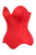 Top Drawer Red Satin Steel Boned Overbust Corset - 840389607021