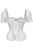Top Drawer Steel Boned White Satin Overbust Corset with Sleeves - 810112207491