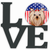 American Flag and Dog Face Metal Wall Artwork LOVE - 194030193686