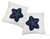 Anne Home - Set of 2 White Pillows with a Blue Star - 640901137155