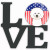 American Flag and Dog Face Metal Wall Artwork LOVE - 194030193815