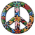 Painted Onyx Floral Peace Sign - 695924871234