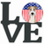 American Flag and Dog Face Metal Wall Artwork LOVE - 194030194119