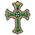 Painted Green/Brown Check Cross - 798118809799