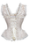 Top Drawer Ivory Brocade & Lace Steel Boned Corset with Cap Sleeves - 840389602613